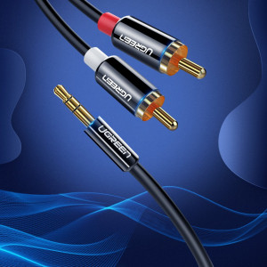 Аудио кабел UGREEN жак 3.5mm към 2х RCA (чинч) 3m черен (10590) - Img 2