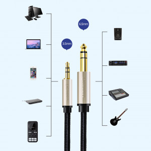 Аудио кабел UGREEN TRS жак 3.5mm към жак 6.35mm 2m сив - Img 7