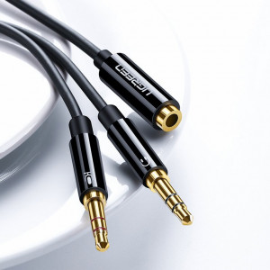 Аудио сплитер UGREEN 2x жак 3.5mm (мъжко за микрофон и слушалки) към жак 3.5mm (женско) 0.2m черен (AV140 20899) - Img 9