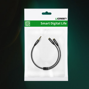 Аудио сплитер UGREEN AV123 жак 3.5mm (мъжко) към 2х жак 3.5mm (женско) 0.2m черен - Img 5