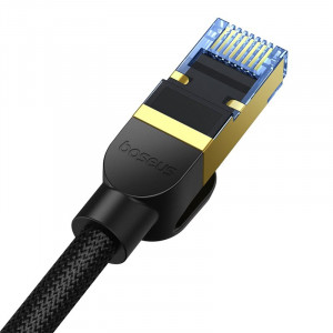 Бърз интернет кабел с оплетка BASEUS RJ45 cat.7 10Gb/s 25m черен - Img 7