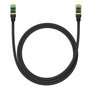 Бърз интернет кабел с оплетка BASEUS RJ45 cat.8 40Gb/s 1m черен - Img 2