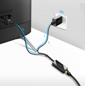 Външен мрежов адаптер за Chromecast UGREEN Micro USB / USB Type A към RJ45 100Mbps 1m (30985) черен - Img 7