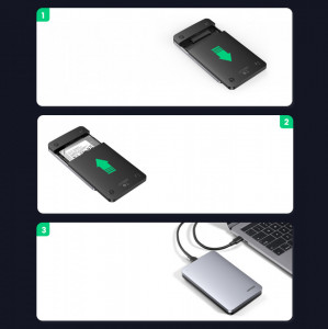 Външна адаптерна кутия Ugreen за HDD SSD 2.5'' SATA 3.0 6Gbps + кабел USB Type A / USB Type C 0.5m (CM300) сива - Img 7