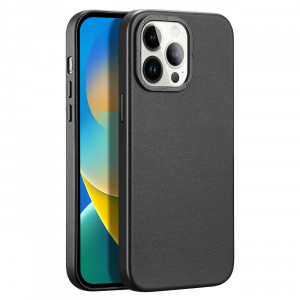 Гръб от еко кожа DUX DUCIS Grit MagSafe - iPhone 14 Pro черен