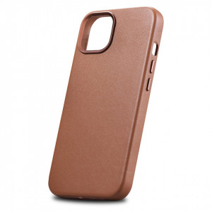 Гръб от естествена кожа iCARER Leather MagSafe - iPhone 14 кафяв - Img 7