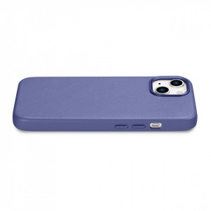 Гръб от естествена кожа iCARER Leather MagSafe - iPhone 14 светлолилав - Img 10