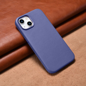 Гръб от естествена кожа iCARER Leather MagSafe - iPhone 14 светлолилав - Img 14