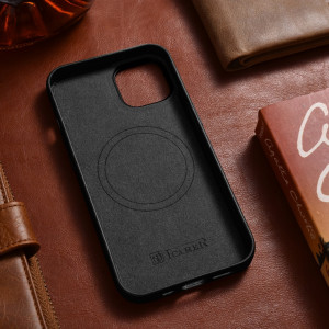 Гръб от естествена кожа iCARER Leather MagSafe - iPhone 14 черен - Img 14