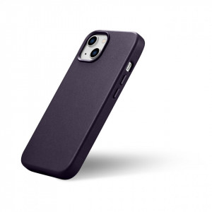 Гръб от естествена кожа iCARER Leather MagSafe - iPhone 14 Plus тъмнолилав - Img 9
