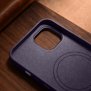 Гръб от естествена кожа iCARER Leather MagSafe - iPhone 14 Plus тъмнолилав - Img 19