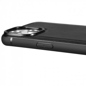 Гръб от естествена кожа iCARER Leather Oil Wax MagSafe - iPhone 14 черен - Img 4
