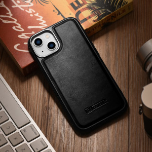 Гръб от естествена кожа iCARER Leather Oil Wax MagSafe - iPhone 14 черен - Img 14