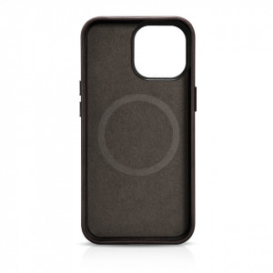 Гръб от естествена кожа iCARER Leather Oil Wax Premium MagSafe - iPhone 14 Pro кафяв - Img 4