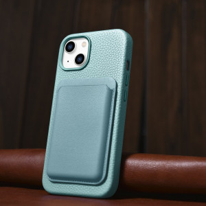 Гръб от естествена кожа iCARER Litchi Premium MagSafe - iPhone 14 Plus зелен - Img 15