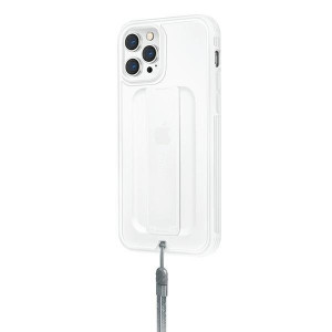 Гръб с лентов държач и каишка UNIQ Heldro с антимикробно покритие - iPhone 12 Pro Max бяла скреж - Img 2