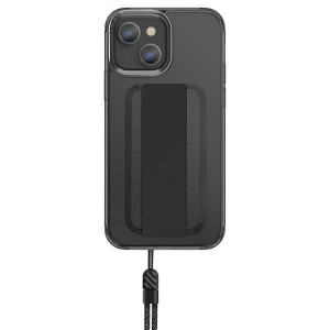 Гръб с лентов държач и каишка UNIQ Heldro с антимикробно покритие - iPhone 13 опушен - Img 2