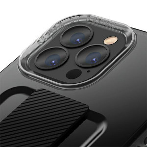 Гръб с лентов държач и каишка UNIQ Heldro с антимикробно покритие - iPhone 13 Pro Max опушен - Img 5