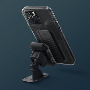 Гръб с лентов държач и каишка UNIQ Heldro с антимикробно покритие - iPhone 14 Pro Max кристалнопрозрачен - Img 8