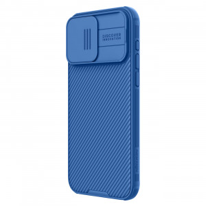 Гръб с подвижно покритие за камерата NILLKIN CamShield Pro с вграден магнит - iPhone 15 Pro Max син - Img 2