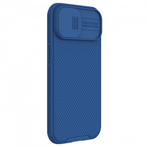 Гръб с подвижно покритие за камерата NILLKIN CamShield Pro с вграден магнит - iPhone 15 Plus син - Img 5
