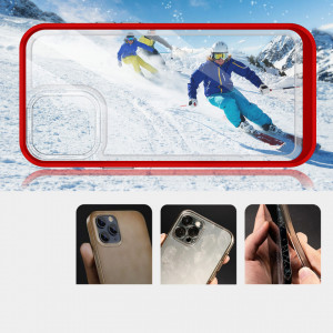 Гръб Clear 3в1 с гел рамка - iPhone 13 Pro Max червен - Img 3