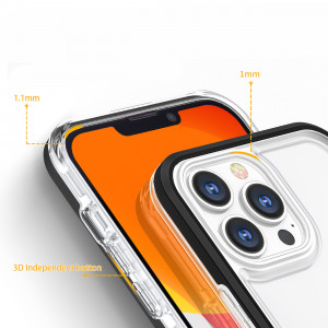 Гръб Clear 3в1 с гел рамка - iPhone 14 Pro Max черен - Img 3