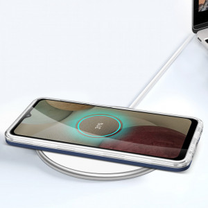 Гръб Clear 3в1 с гел рамка - Samsung Galaxy A12 син - Img 7