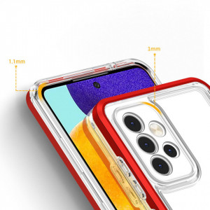 Гръб Clear 3в1 с гел рамка - Samsung Galaxy A73 5G червен - Img 4