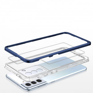 Гръб Clear 3в1 с гел рамка - Samsung Galaxy S23+ син - Img 5