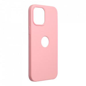 Гръб FORCELL Silicone - iPhone 12 Pro Max (с отвор за пръстов отпечатък) розов - Img 2
