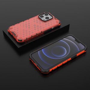 Гръб Honeycomb Armor със силиконов бъмпер - iPhone 13 Pro червен - Img 13