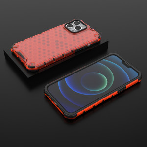 Гръб Honeycomb Armor със силиконов бъмпер - iPhone 13 Pro Max червен - Img 13
