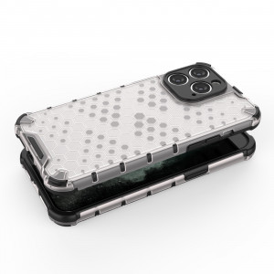 Гръб Honeycomb Armor със силиконов бъмпер - iPhone 14 Pro прозрачен - Img 2