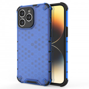 Гръб Honeycomb Armor със силиконов бъмпер - iPhone 14 Pro Max син - Img 1