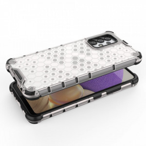 Гръб Honeycomb Armor със силиконов бъмпер - Samsung Galaxy A03s прозрачен - Img 3