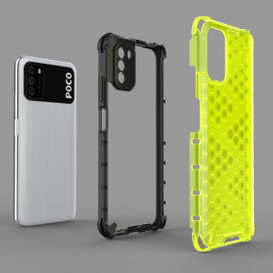 Гръб Honeycomb Armor със силиконов бъмпер - Xiaomi Poco M3 прозрачен - Img 5