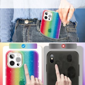Гръб KINGXBAR Ombre - iPhone 12 Pro Max дъга - Img 3