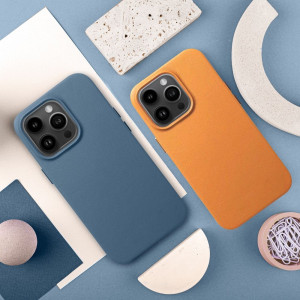 Гръб Leather Mag съвместим с MagSafe - iPhone 15 Pro Max син - Img 9