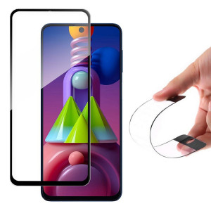 Гъвкав протектор с пълно покритие WOZINSKY - Samsung Galaxy M51 черна рамка - Img 1