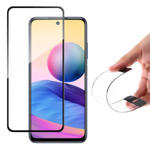 Гъвкав протектор с пълно покритие WOZINSKY - Xiaomi Redmi Note 10 5G / Poco M3 Pro с черна рамка - Img 1