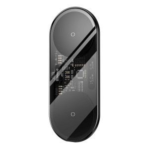 Двойно безжично зарядно BASEUS 20W с LED дисплей (WXSX010101) черно - Img 3