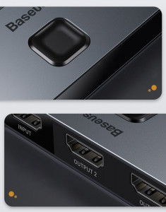 Двупосочен суич BASEUS HDMI към 2x HDMI 4K / 30 Hz (CAHUB-BC0G) сив - Img 20
