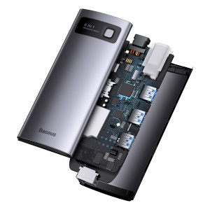 Докинг станция BASEUS StarJoy 8в1 USB Type C към 3x USB Type A / HDMI / RJ45 / четец за SD и Micro SD карти / USB Type C Power Delivery сива - Img 8