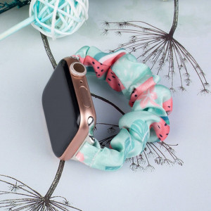 Еластична текстилна каишка - Apple Watch 45mm Series 7 / 44mm SE / 44mm Series 6 / 44mm Series 5 / 44mm Series 4 / 42mm Series 3 / 42mm Series 2 пъпеш - Img 2