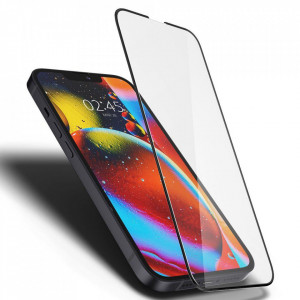 Закален стъклен протектор SPIGEN TR Slim FC - iPhone 13 Pro Max / 14 Plus с черна рамка - Img 6