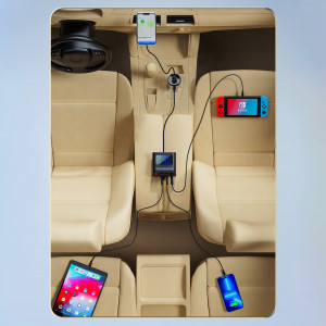 Зарядно за кола ACEFAST 90W 3x USB Type A / USB Type C / вход за запалка PPS PD 3.0 QC 3.0 AFC FCP с дисплей (B8) черно - Img 11