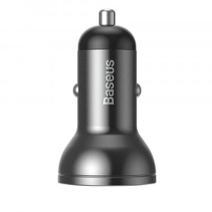 Зарядно за кола BASEUS 24W 4.8A 2x USB Type A с LCD дисплей (CCBX-0G) сиво - Img 3