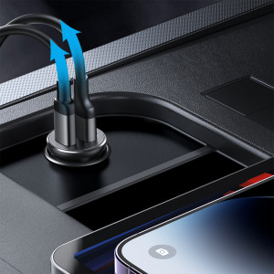 Зарядно за кола JOYROOM JR-CCN06 30W 2x USB Type C черно - Img 8