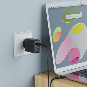 Зарядно за стена ACEFAST 2в1 65W USB Type A / 2x USB Type C PD QC3.0 AFC FCP + кабел USB Type C към USB Type C (A13) бяло - Img 5